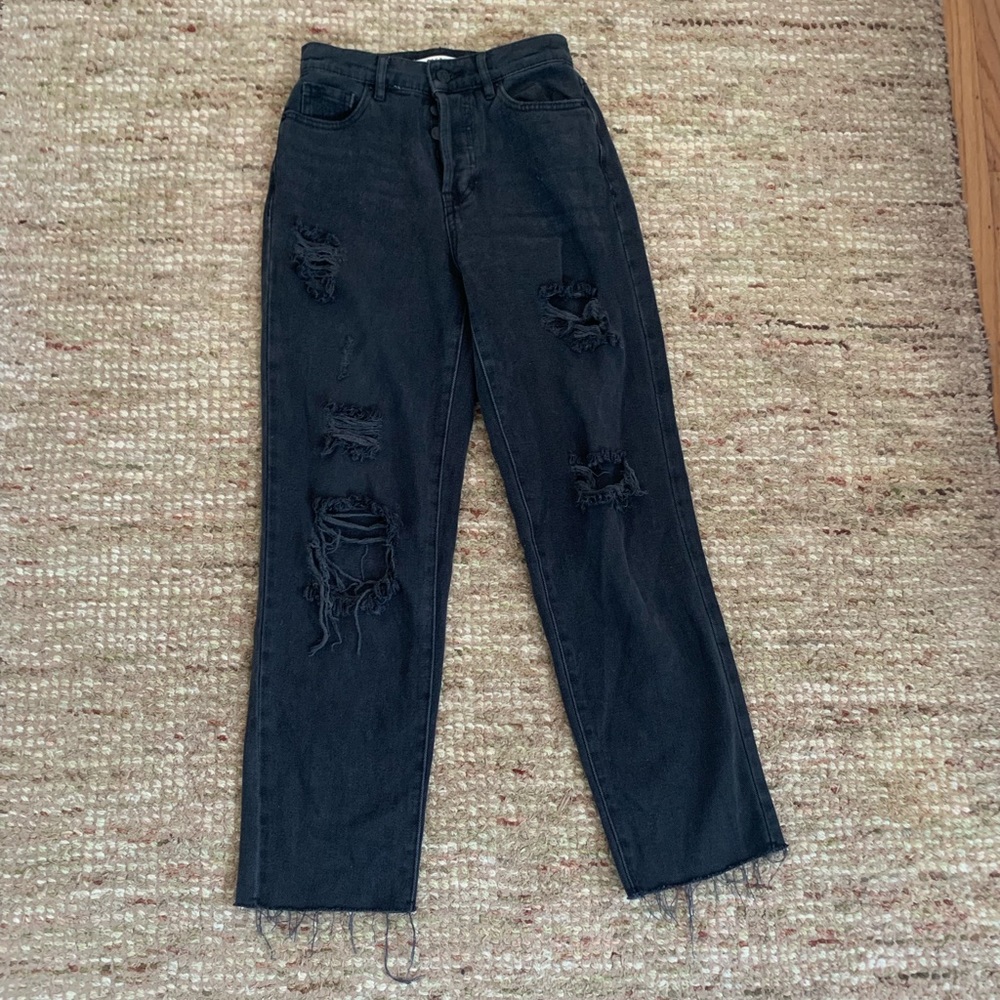 Black Distressed Pacsun Straight Jeans